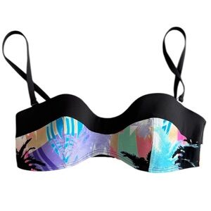 NEW NWT CA by Vitamin A Emma Bandeau in Miami Vice Print, Size Small